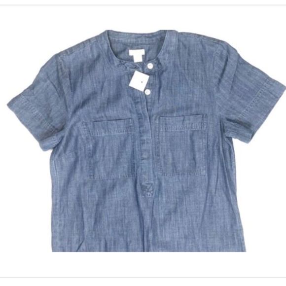 J.Crew XS Denim Chambray Shirtdress Short Dress - Picture 3 of 8